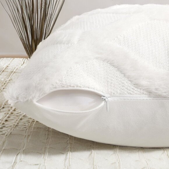 Decorative Pillow Covers 2pc Soft Accent Couch Boho Farmhouse Cottage Decor 18" - Picture 5 of 12